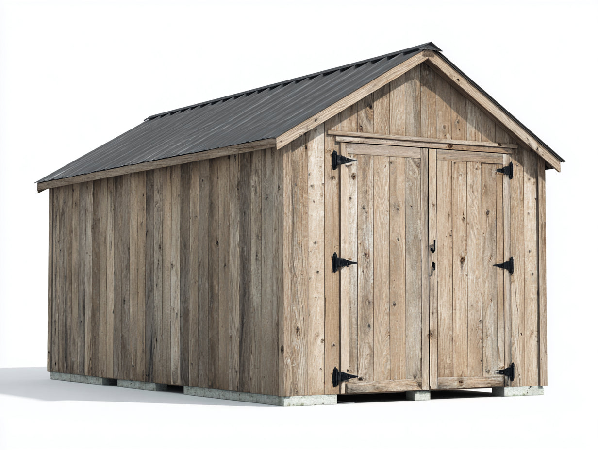 Abri de jardin abri bois naturel toit métal gris foncé 240x200x220 cm style extérieur chalet rangement sécurisé