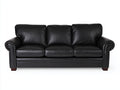 Canapé 3 places en cuir noir 210x95x95 cm style moderne élégant salon confortable