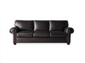 Canapé 3 places en cuir marron foncé 210x95x95 cm style classique moderne salon confortable