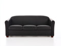 Canapé 3 places en cuir noir 210x95x95 cm style moderne salon élégant confortable