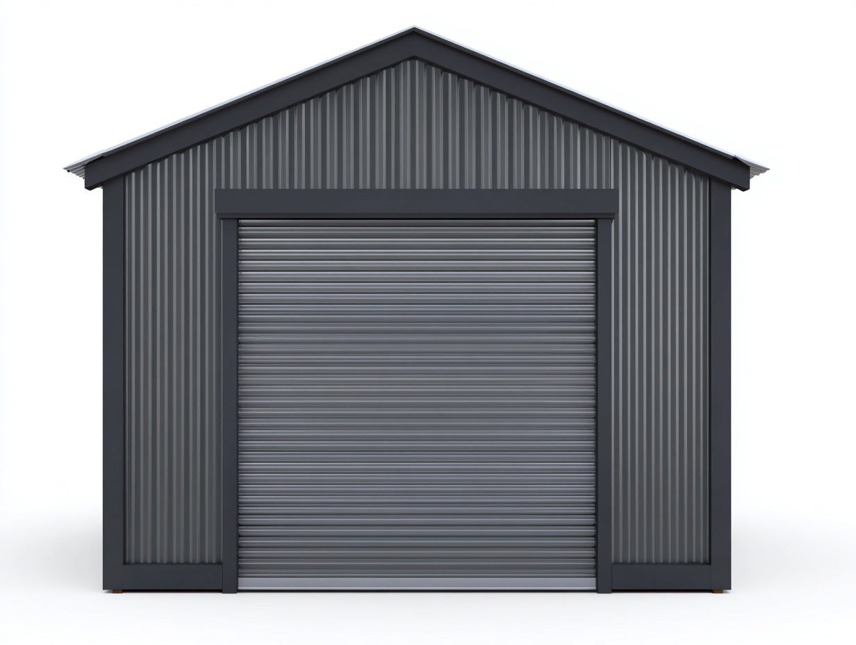 Abri de jardin abri métallique gris foncé acier ondulé 200x200x220 cm style moderne rangement extérieur sécurisé