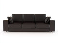 Canapé 3 places en cuir brun foncé 210x95x85 cm - brun - canapé salon cuir moderne pieds métal confort