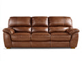Canapé 3 places en cuir marron 200x90x90 cm - brun - canapé salon design moderne confort