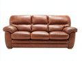Canapé 3 places en cuir marron 210x90x95 cm style classique salon confortable