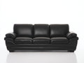Canapé 3 places cuir noir 218x92x86 cm design classique accoudoirs rembourrés salon intérieur