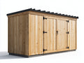 Abri de jardin abri bois naturel métal noir 260x200x220 cm style extérieur moderne rangement jardin sécurisé