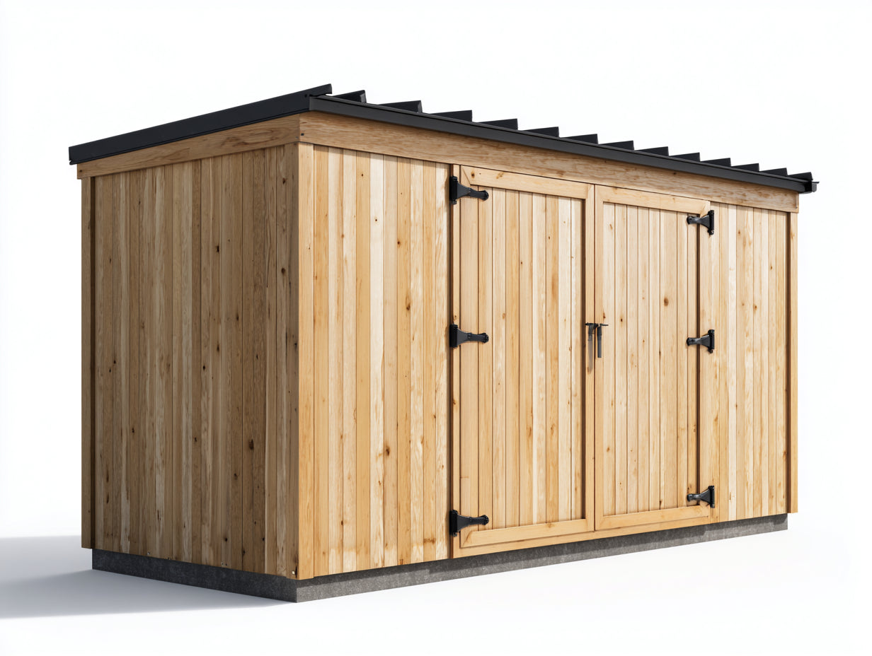 Abri de jardin abri bois naturel métal noir 260x200x220 cm style extérieur moderne rangement jardin sécurisé
