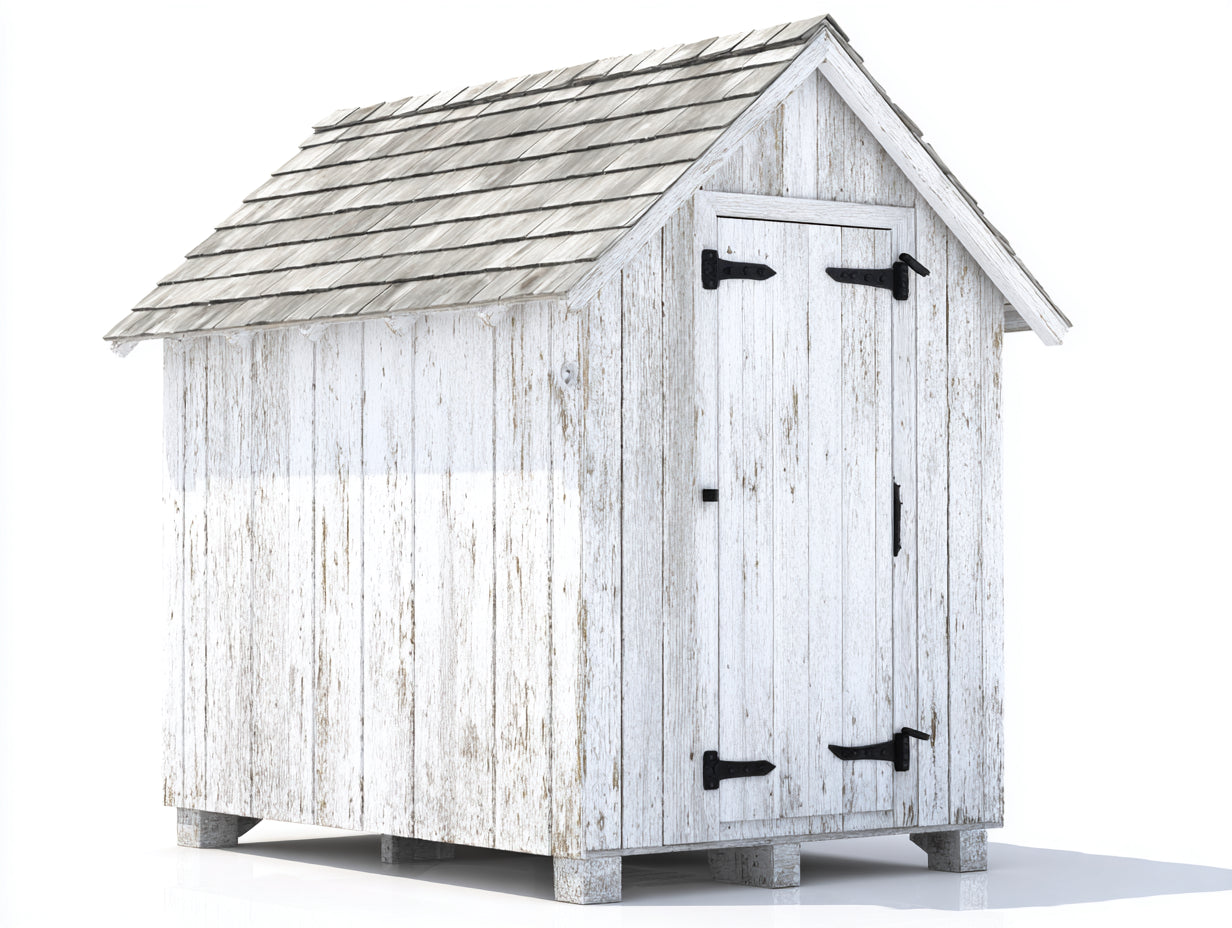 Abri de jardin en bois style chalet 120x100x180 cm - blanc vieilli - rangement extérieur porte unique
