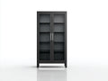 Vitrine en bois et verre 90x40x180 cm noir style moderne meuble de rangement pour salon